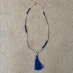 Blue long necklace